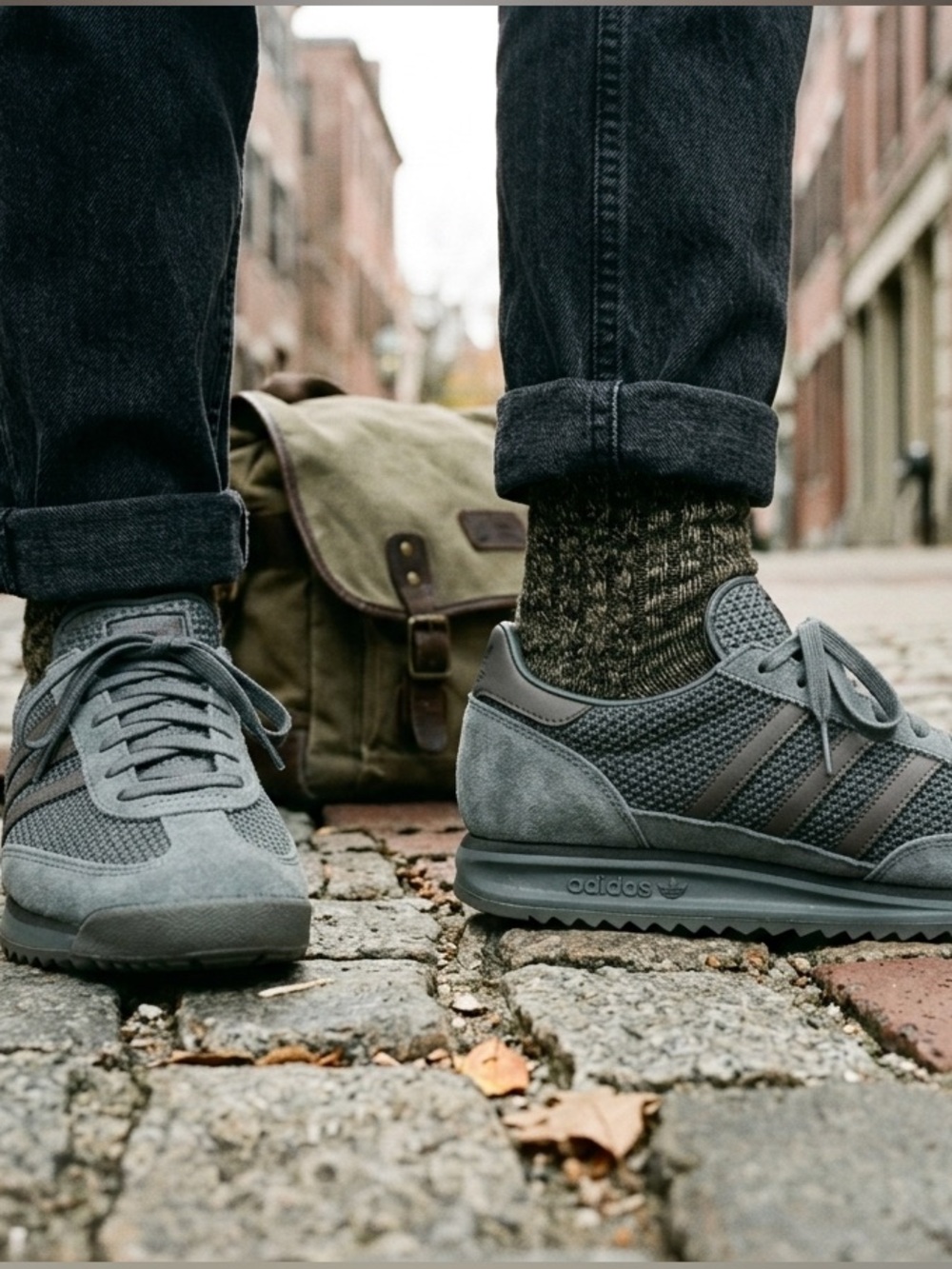 adidas Men’s Mesh & Suede Runner - Gray